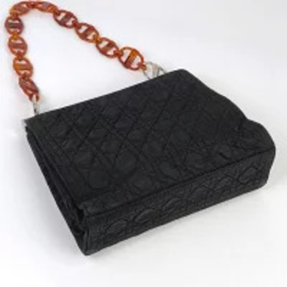 Dior Black Cannage Shoulder Bag Chain Christian Black